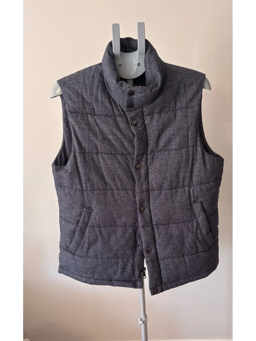 Banana Republic Men's Quilted Puffer Vest Size M in Heathered Gray